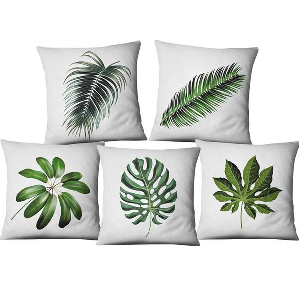 

cushion/decorative pillow leaves plant tropic tree green throw pillowcase palm leaf decorative pillows flower cushion cover for sofa car hom
