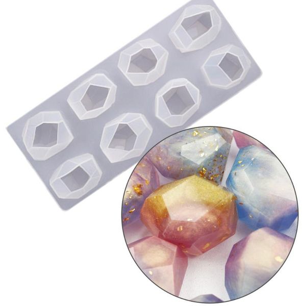 

craft tools crystal epoxy resin mold irregular geometric faceted gemstone spar ore night light mirror silicone diy candle