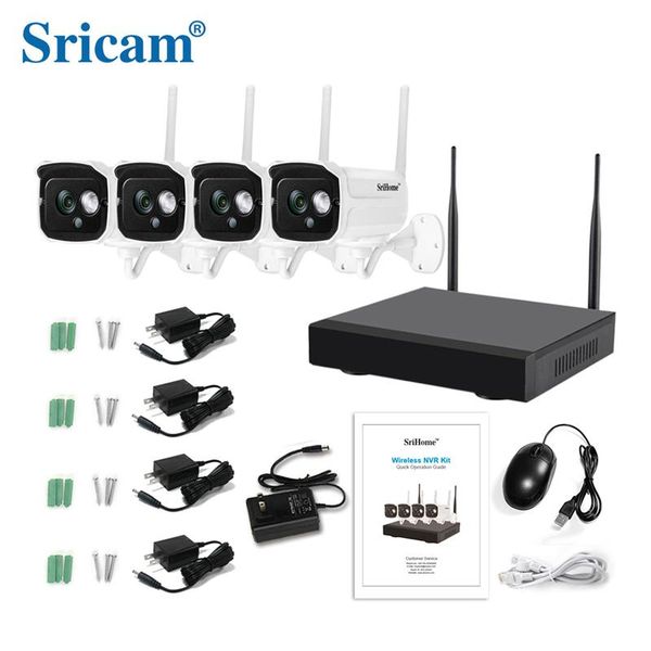 

sricam outdoor 4/9ch ip wifi camera kit 3.0mp waterproof video surveillance cctv onvif cam wireless nvr security system cameras