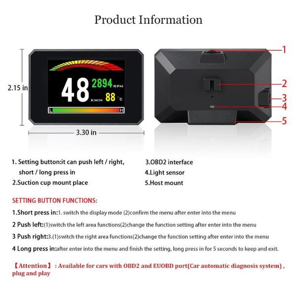 

car video driving computer monitor head-up display hud high-definition