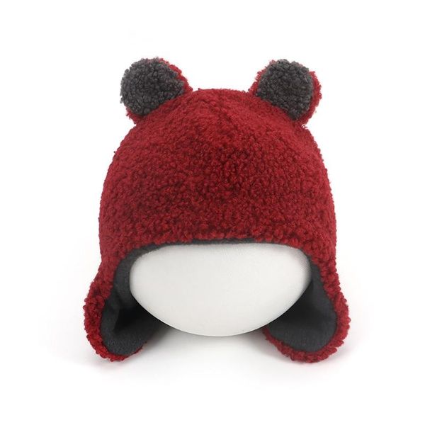 

caps & hats mold baby cute bear ears earflap hat winter warm plush beanie for toddler infant boys girls, Yellow