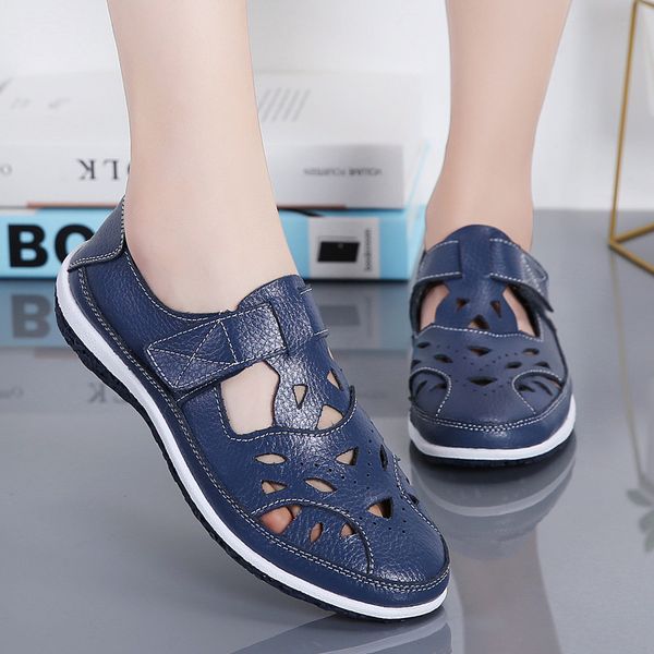 

plus size eu42 women sandals split leather summer shoes woman gladiator style sandal soft bottom white female flat sandalias, Black