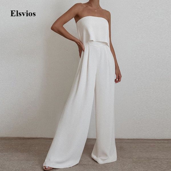 

women's tracksuits fashion casual women two piece sets female elegant simple outfits strapless bandeau and wide leg pant, Gray