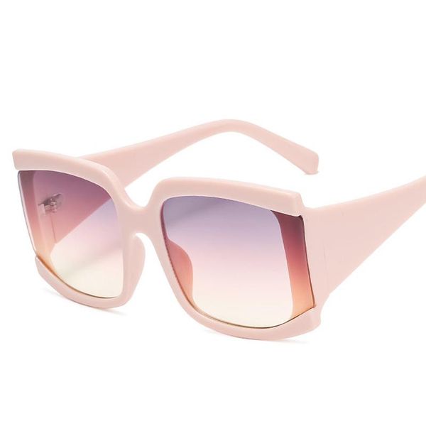 

sunglasses retro big frame square women trendy fashion men casual all-match driving street shooting glasses, White;black