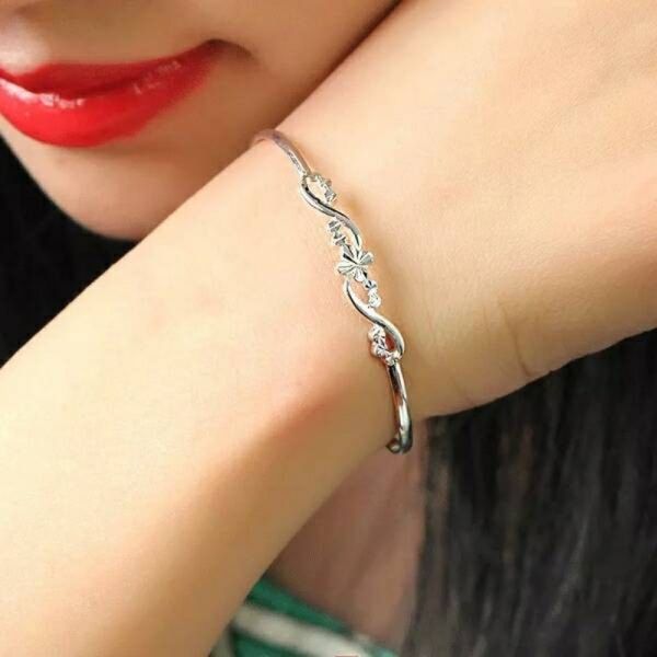 

999 pure silver korean version thousand foot silver bracelet, Black