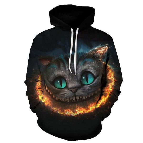 

men's hoodies & sweatshirts women/men two cats long sleeve 3d blouse poleron kids/child spring fall tracksuit totoro casual sweatshirt, Black