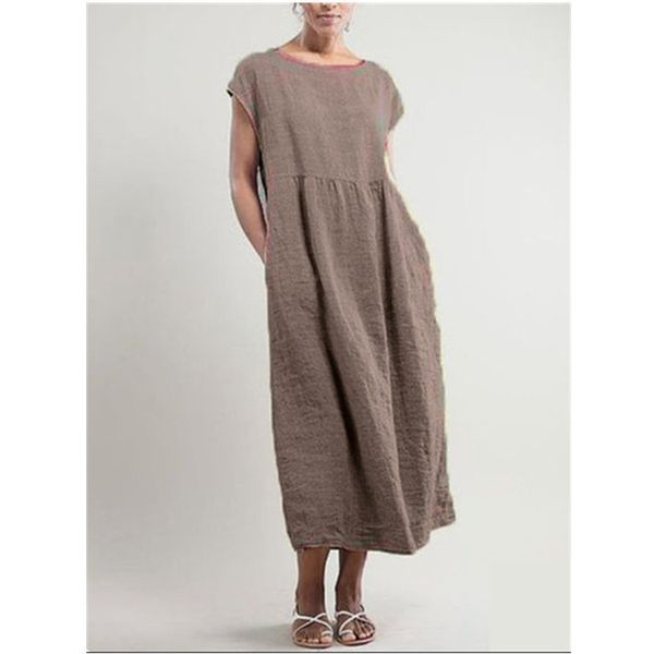

factoryf2yv cotton dress oversized linen women's solid, White;black