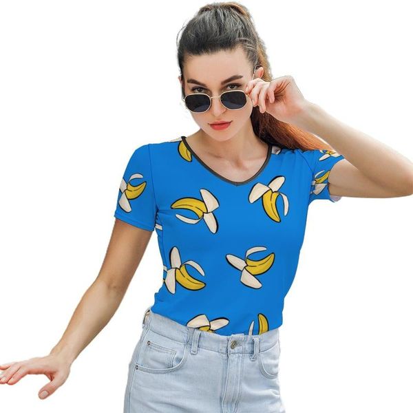 

women's t-shirt banana t shirt print women simple street style short sleeve o neck polyester tshirt, White