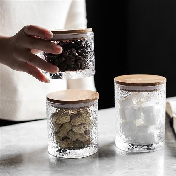 

storage bottles & jars glass sealed with cover food grains tea leaf coffee beans candy jar kitchen container