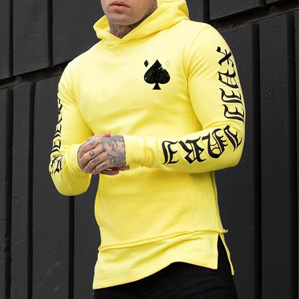 

hoodies yellow men's hoodie hip hop pocket pullover top, Black