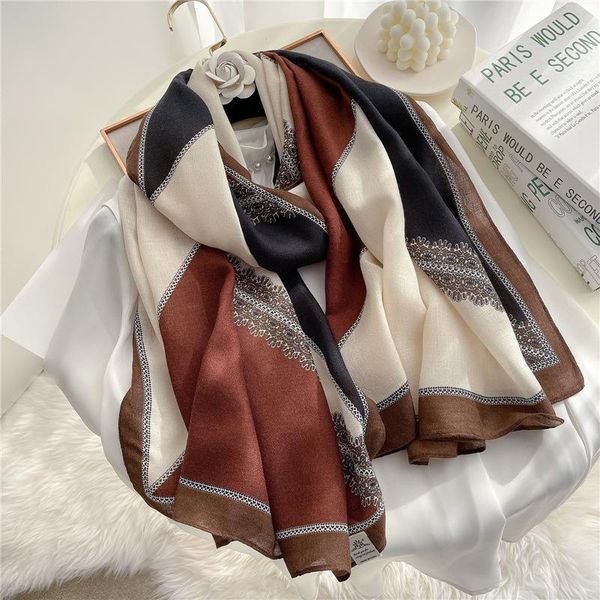 

scarves women winter scarf foulard cotton hijab pashmina female shawl wraps lady fashion printed warm spring beach stoles, Blue;gray