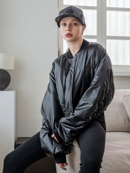 

coldbreak solid zip up winter coat g0ez#, Black