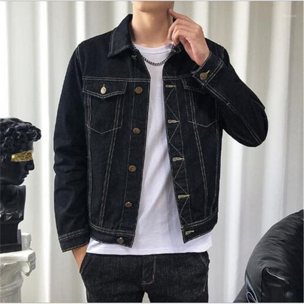 

spring autumn european american jacket male loose korean denim casual clothes coats outerwear men's jackets, Black;brown