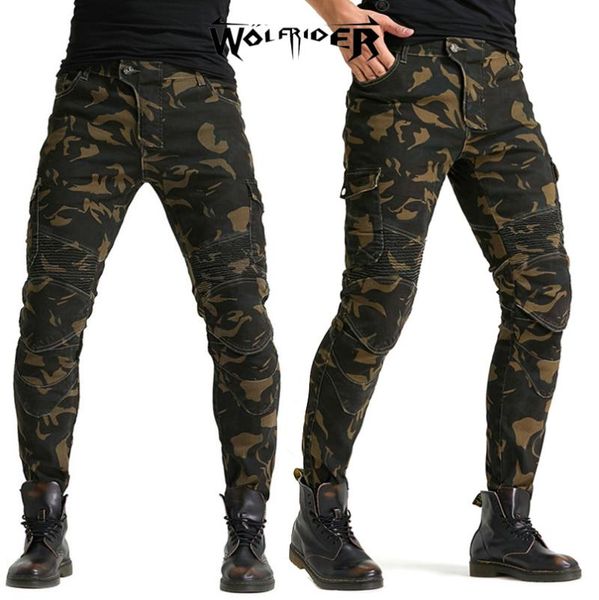

camouflage motorcycle pants wf-06 moto daily cycling protective jeans sports knight casual trousers apparel