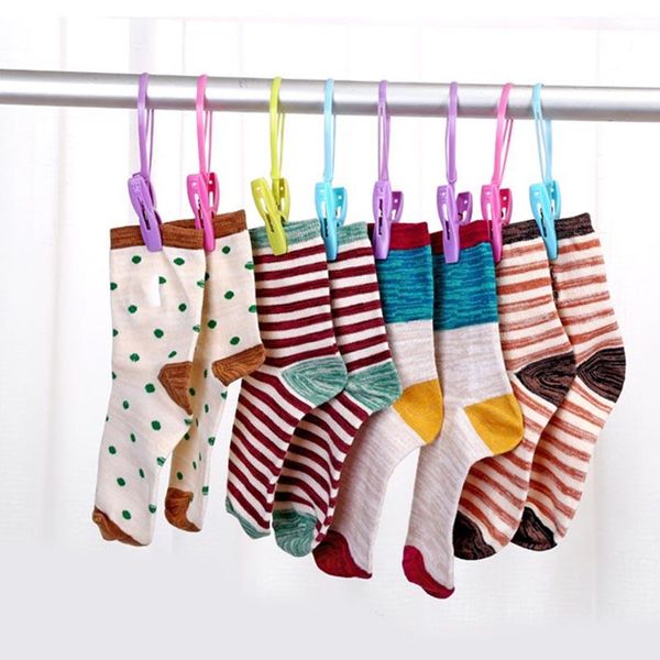 

hangers & racks plastic clothespin wind drying sock clip entrainment ring lanyard multifunctional household accessories fp8