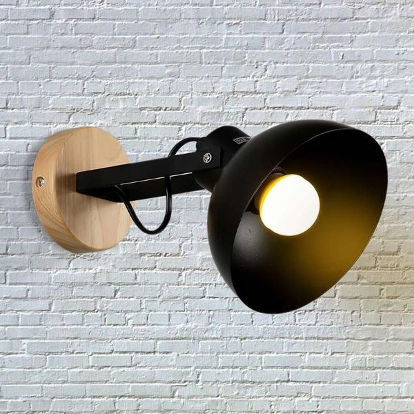 

wall lamp solid wood + metal white/black modern sconces lamparas e27 home indoor lighting bedside fixtures