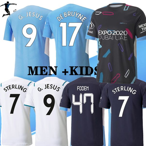 

21 22 soccer jersey 2021 2022 kane sterling football shirt kun aguero de bruyne gesus bernardo mahrez rodrigo foden city player version men, Black;yellow