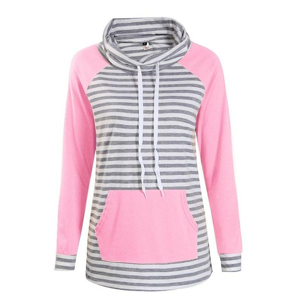 

women's hoodies & sweatshirts manubeau and sweatshirt women long sleeve fashion stripe print pullover femme casual hooded, Black