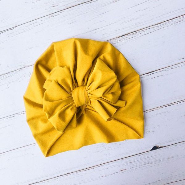 

caps & hats 581f spring summer baby hat bowknot bonnet beanie toddlers boys girls kids children, Yellow