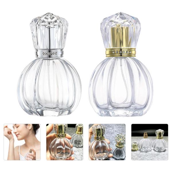 

storage bottles & jars 2pcs 50ml pumpkin shape refillable spray perfume travel