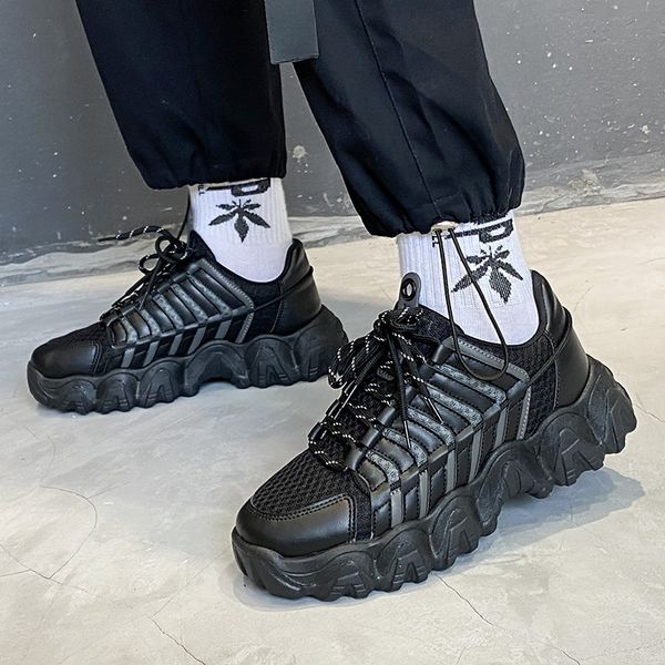 

lightweight breathable running shoes for men, outdoor sport sneakers, athletic, black, new 2021 collection ghsgh