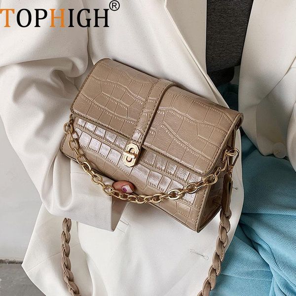 

evening bags igh bag ins chain crossbody for women 2021 crocodile pattern shoulder messenger fashion original purse