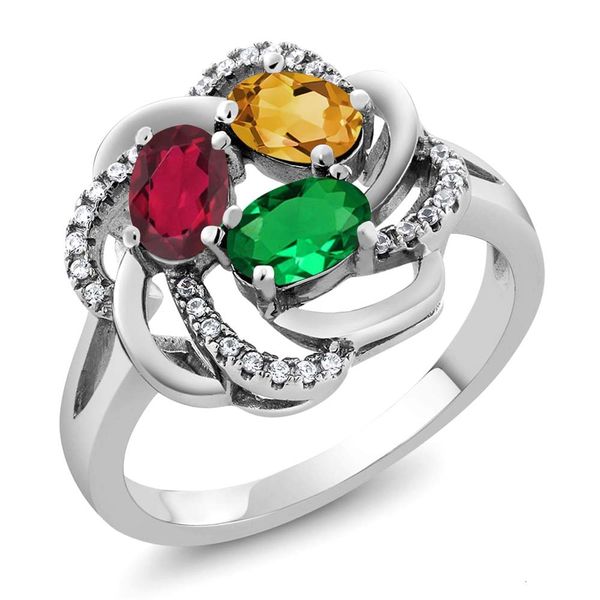 

mens and womens ring product recommendation women's color zircon copper plated silver creative flower, Golden;silver