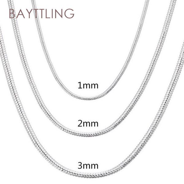 

925 silver 1mm snake chain necklace for woman fashion wedding jewelry gift