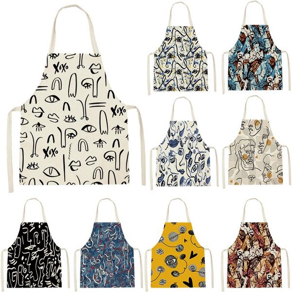 

aprons abstract print apron woman creative kitchen line child dinner party cooking baking accessories