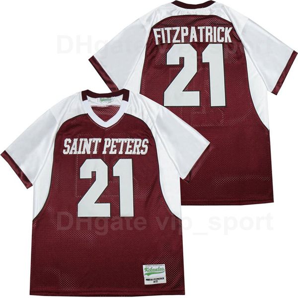 

men football peters prep 21 minkah fitzpatrick high school jersey team color red breathable sport all stitching pure cotton on sale, Black