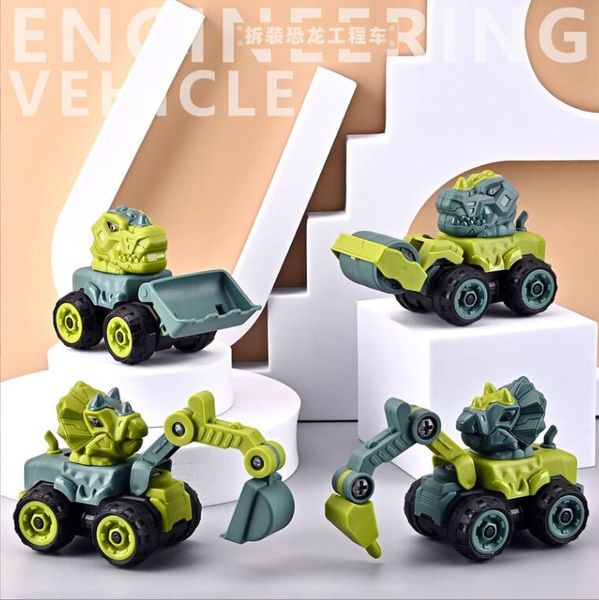 Brinquedo de construção de dinossauro conjunto de brinquedos de desenhista educacional brinquedos de caminhão machineshop para garoto