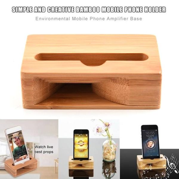 

cell phone mounts & holders sound universal bamboo mobile holder stand cellphone loudspeaker gifts for anyone who loves music