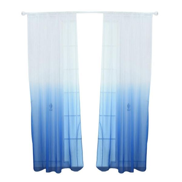 

curtain & drapes modern gradient color window tulle curtains for living room bedroom organza voile el decoration blue sheer