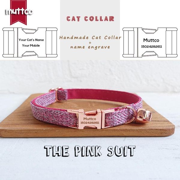 

cat collars & leads muttco retail handmade engraved metal buckle collar for the pink suit design 2 sizes ucc070m