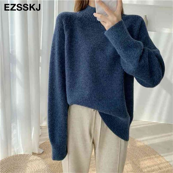 

warm women's sweaters thick autumn winter wool sweater oversize female women chic loose jumper pull 210908, White;black