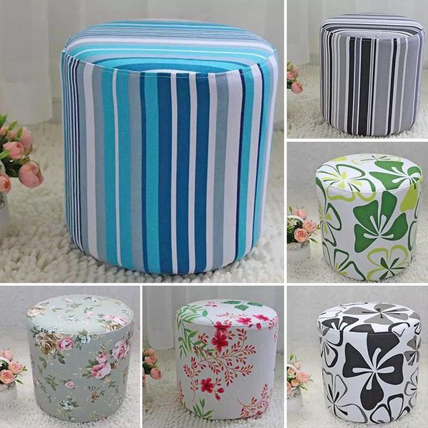 

round ottoman cover stripe printed stool makeup bar chair covers stretch sofa pier furniture protector home decor