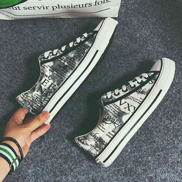 

dress shoes men canvas round toe lace up printed casual summer flat vulcanize simple kg2u, Black