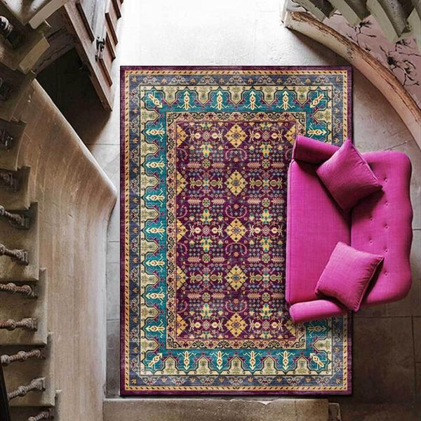 

persian style bedroom bedside floor mat geometric flowers printed hallway kitchen door rugs living room sofa anti-slip carpet carpets