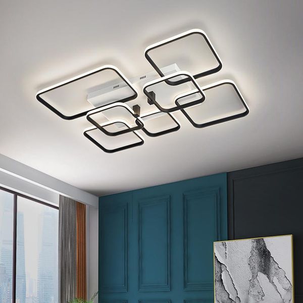 

chandeliers modern led ceiling for living room bedroom study ac90-260v indoor chandelier lamp black and white