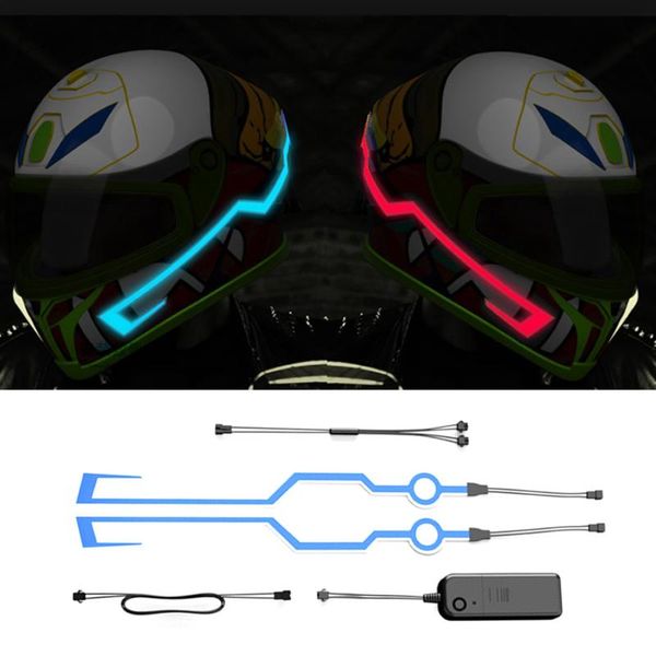 

pcs cycling motorcycle helmet led cold light self-adhesive reflective luminous sticker strip modified waterproof decoration helmets
