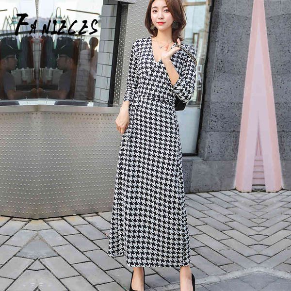 

summer vacation plaid print boho dress sundress maxi long casual dresses beachwear femininos vestidos de verano 210520, Black;gray