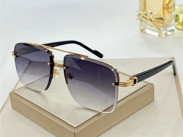 

fashion design sunglasses 0982 simple square frameless crystal cutting frame outdoor summer protection uv400 wholesale glasses, White;black