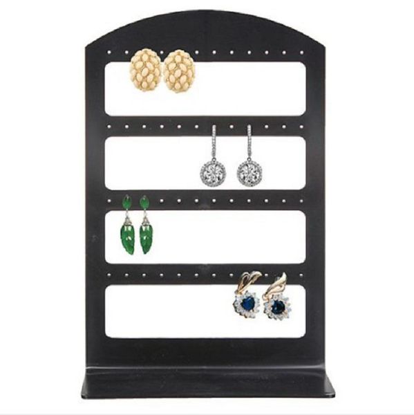 

jewelry pouches, bags simple 48 holes organizer stand black plastic earring holder pesentoir fashion earrings display rack etagere for sale, Pink;blue