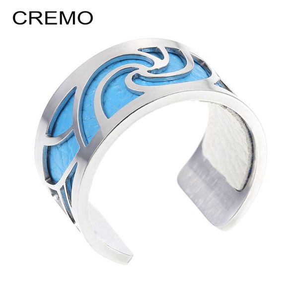 

wedding rings cremo open resizable diy stainless steel for women jewelry interchangeable leather bijoux bagues pour femme anillos, Slivery;golden