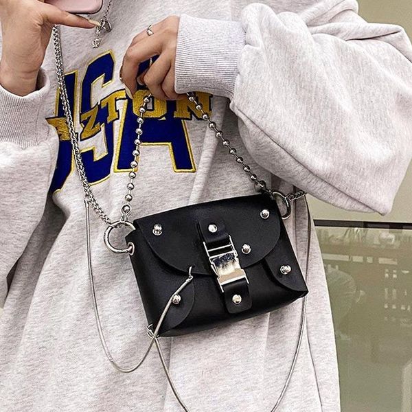 

chain crossbody bag women's hip hop shoulder bags female street soft handbag fashion phone pack trend women removable purse