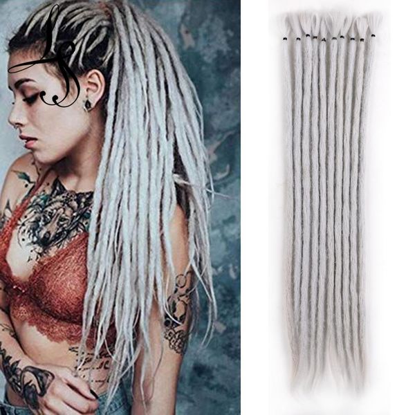 

synthetic handmade dreadlocks hair extensions reggae hair hip-hop style faux locs crochet hair crochet braids 10 strands/7g/pack, Black