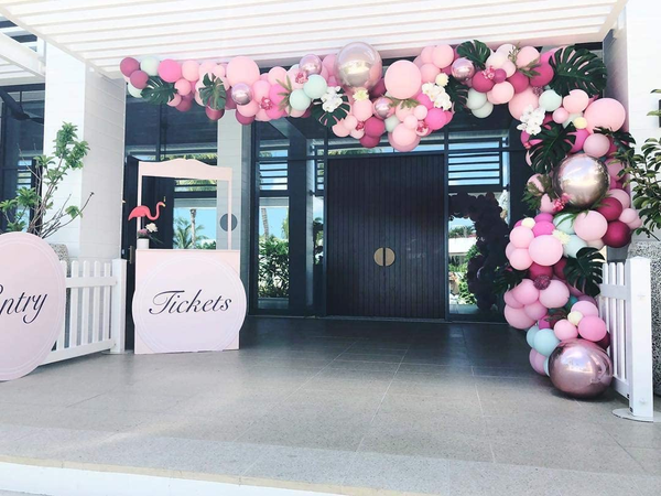 

117pcs hawaiian tropical party balloon garland arch kit 18inch rose gold 4d ball for wedding birthday summer party decorations