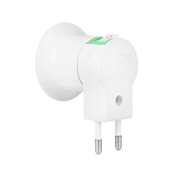 

lamp holders & bases s 1pcs e27 eu plug adapter with power on-off control switch socket base wholesale dropship