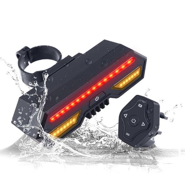 

bike lights remote control taillight usb rechargeable bicycle tail rear light turn signal braking warning wireless led cycling lantern