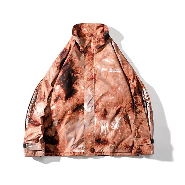

men's jackets 2021 autumn winter fashion full printing men jacket turn-down collar casual king size coat with price, Black;brown